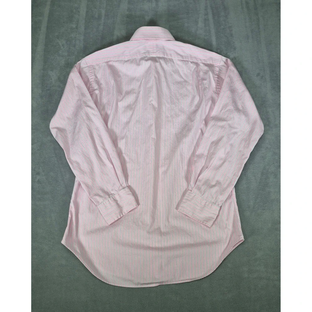 Polo Ralph Lauren Regent Classic Fit Pink Blue Striped Dress Shirt Mens 15 32/33